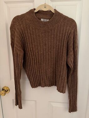 Madewell Ribbed Crewneck Sweater in Brown - Women's